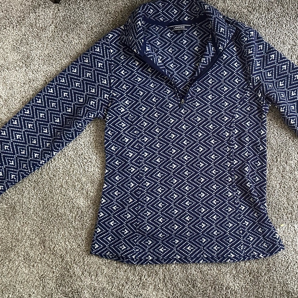 Landsend- blue fleece sweater. Size s